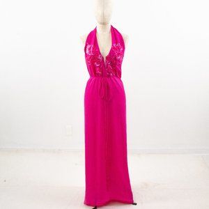 La Perla S/M Silk Dress Sequin Maxi Pink NWOT
